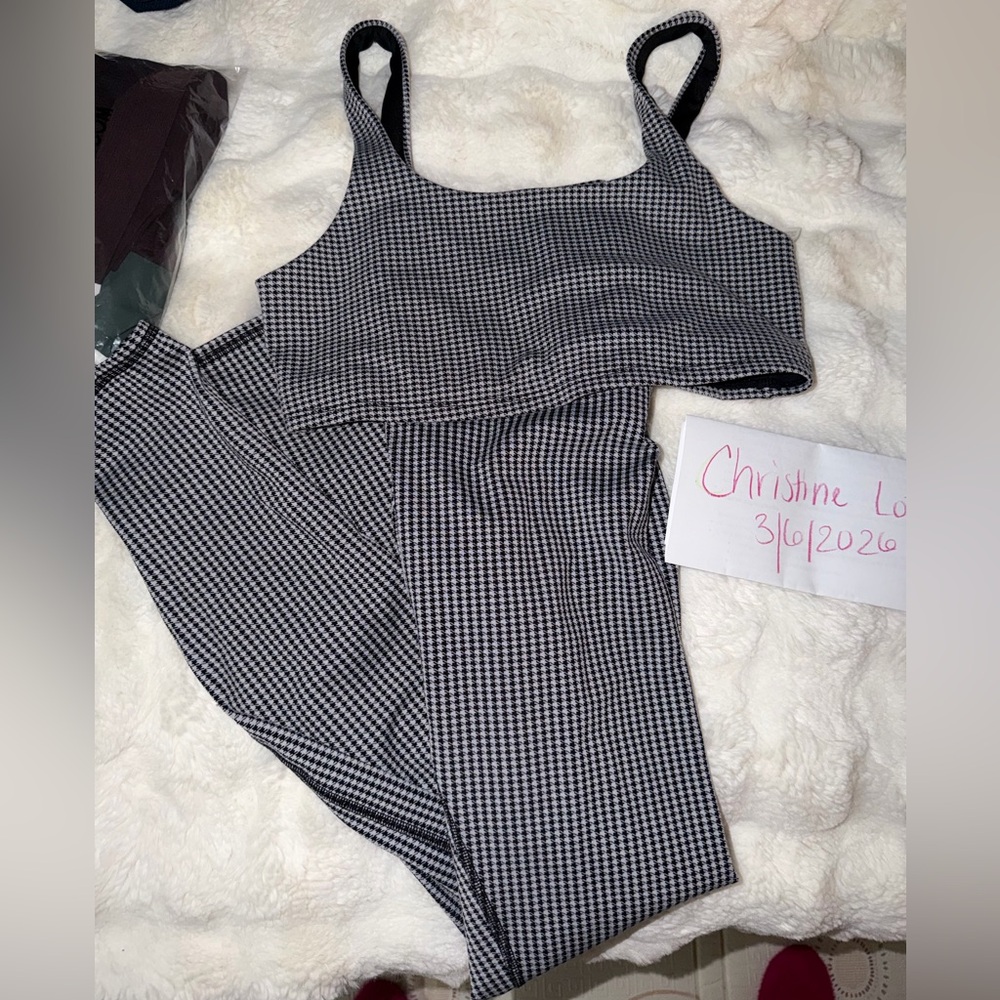 Alo Gingham set black and white GUC LARGE